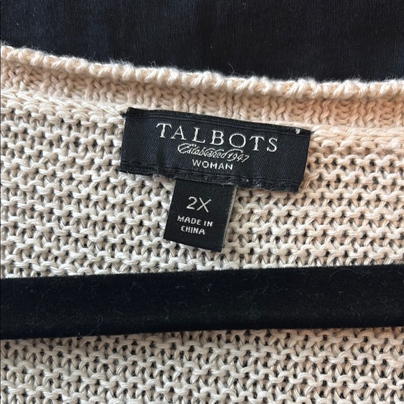 Talbots Woman Cream Short Sleeve Cardigan 2X - Picture 2 of 9